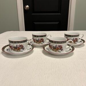 NWOT “A Christmas Story” Coffee/Tea Cup and Saucer - 4 sets Boxed